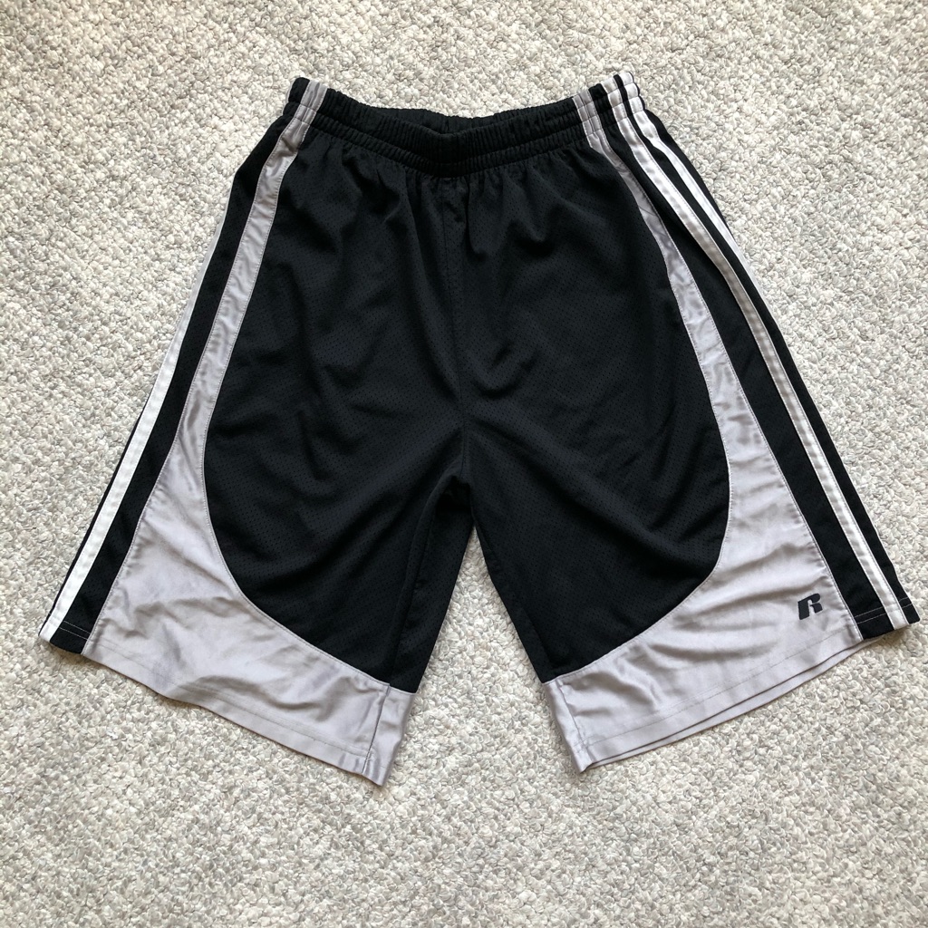 Russell Athletic Silver & Black Shorts Large